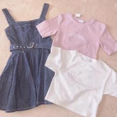新品　タグ付き　Darich ボリュームフレアデニムミニワンピース　トップス