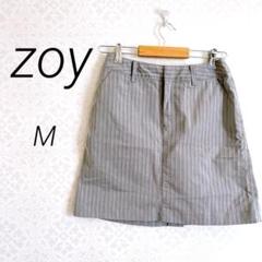 【1528】zoy ゾーイ　ゴルフパンツ　ハーフパンツ　M グレー　ストライプ