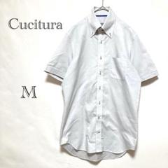 クチトゥーラ Cucitura 半袖シャツ 【M】 ボタンダウン 総柄 メンズ