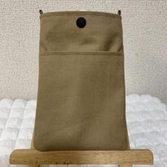 ハンドメイド　茶系色　紐なし　スマホポーチ　ショルダーバック
