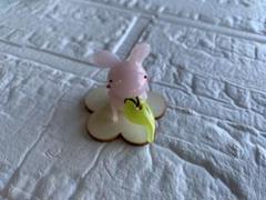 ガラスのまが玉うさぎさんオブジェ　E