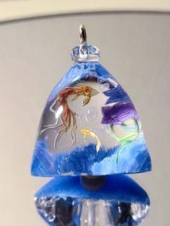 ✶①金魚袋 花 レジン✶ハンドメイドネックレス・バッグチャーム