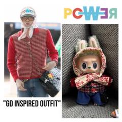 Labubu G-DRAGON GD 着せ替え用服 ６点セット 現物写真付き LABUBU G-DRAGONコスチュームぬい服らぶぶ 着せ替え服 6点