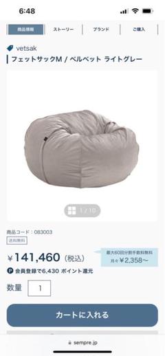 ほぼ新品未使用フェットサックLサイズベージュ