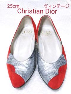 クリスチャンディオール Christian Dior パンプス スエード レッド