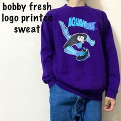 【配色抜群デカロゴ長袖スウェット】トレーナー AQUA8 bobbyfresh