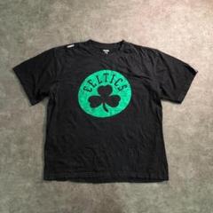 【UNK】NBA CELTICS クローバープリント　Tシャツ　黒　古着TSM8
