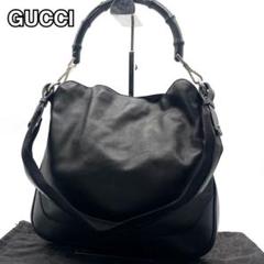 美品✨GUCCI グッチ 2way ショルダーバッグ バンブー レザー ブラックのサムネイル