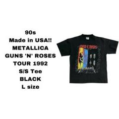 USA製 メタリカ ガンズアンドローゼズ ツアー Tシャツ ブラック 黒 L