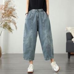 ワイドパンツ デニム レトロ ジーパン ハイウエスト 着痩せ カジュアル