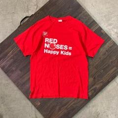 7SM1【Hanes】両面プリントTシャツ　半袖　インポート　赤　古着used