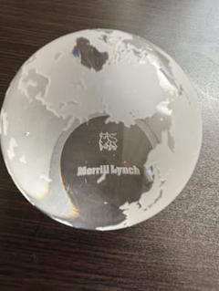レアアイテム　Merrill Lynch ペーパーウエイト 地球儀 75mm