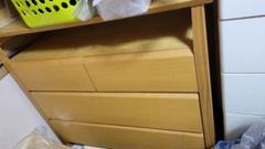 引き取り限定　木製ラック 3段 引き出し付き ナチュラル