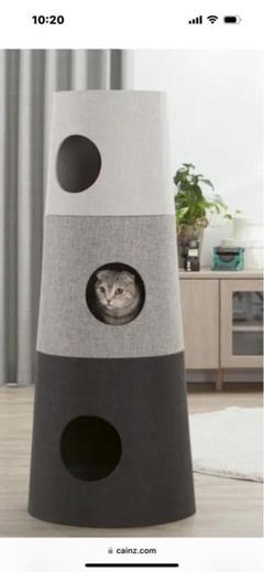 【美品】カインズ CAINZ キャットタワー 3段 グレー NECOTA Amazon | カインズ(CAINZ) キャットインテリアタワー NECOTA