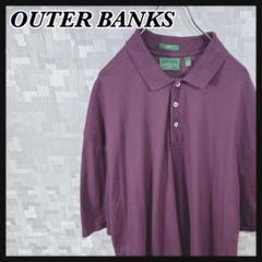 メンズ ポロシャツ 2XL XXL 無地 パープル 紫色 半袖 US 古着
