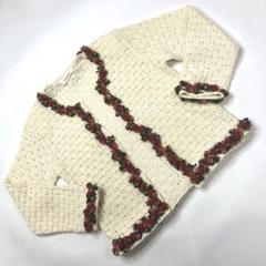 ワンダフルワールド 生成 縁いちごモチーフ使い ニット