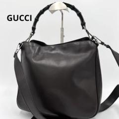 美品 グッチ バンブー 2way レザー ハンドバッグ ショルダーバッグ