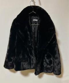 【美品】APPARIS アパリス エコファー フェイクファーコ－トブラック　黒 美品】APPARIS アパリス エコファー フェイクファーコ－トブラック黒