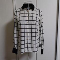 美品♥GUILD PRIME♥白黒チェック 長袖シャツ