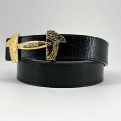 新品タグ付♡VERSACE ヴェルサーチ メデューサ ゴールド金具 ベルト ヴェルサーチェ オールオーバー ラ・メドゥーサ ベルト 3 cm