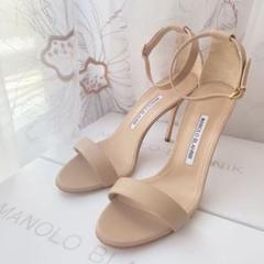 残り１【新品】MANOLO BLAHNIK カオス サンダル ベージュ 37.5