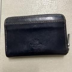 中古良品 ホワイトハウスコックス ファスナー小銭入れ折財布 黒ベージュ 英国製 中古良品 ホワイトハウスコックス ファスナー小銭入れ折財布 黒