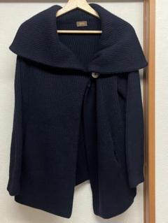 【カシミヤ100】UTO アシンメトリー ニットカーディガン ネイビー