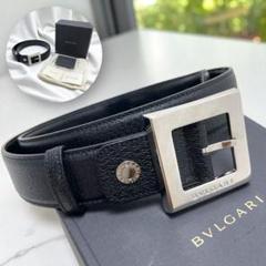 未使用品✨BVLGARI ブルガリ レザーベルト シルバー金具 約93～98㎝