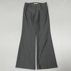 00s~ シルク レーヨン センタープレス フレア スラックス 光沢 シルバー