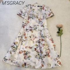 ❣️極美品❣️エムズグレイシーワンピース40 お花の刺繍 入学式などに❣️ ❣️極美品❣️エムズグレイシーワンピース40 お花の刺繍 入学式