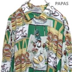 パパス アロハシャツ オリジナル総柄 Lサイズ レーヨン