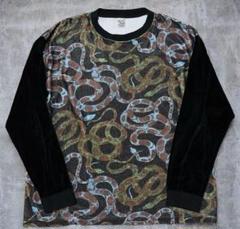 極美品 数量限定 CALEE スネークパターン 総柄 S/S シャツ グレー M キャリー CALEE スネーク ヘビ柄 アロハシャツ トップス