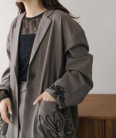 kastane 刺繍　ジャケット Kastane（カスタネ）の「【セットアップ対応/裏地あり】フレンチ