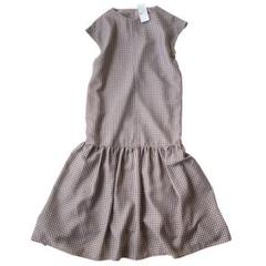 【新品】エマジェイムス チェックワンピース ノースリ フレア 切替 L ネイビー
