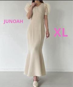 【 美品⠀】JUNOAH ジュノア ロングワンピース ワンピース XL アイボリ