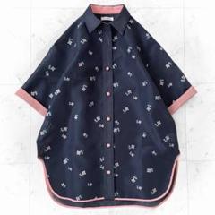 新品同様 ヨリ yori ラメクローバー シアーシャツ 羽織り 半袖