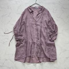 OLIVE des OLIVE シアーシャツ 長袖 桃/ピンク 透け感 無地