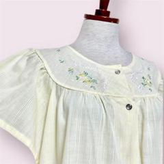 vintageヴィンテージワンピース花刺繍前開きティアードレトロUSA海外古着