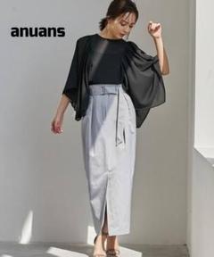 anuans　アニュアンス イレギュラーヘムスリーブシアーブラウス