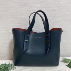L'INITIAL】メッシュ&レザー モノグラムショルダーバッグ