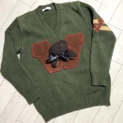ワンダフルワールド 金子功　綿ニット　コットンセーター　ブーケくま　テディベア ワンダフルワールド 金子功綿ニットコットンセーターブーケくま