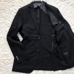 【極美品 幻のXL リネン】バーバリーブラックレーベル　テーラードジャケット　黒