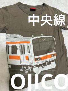 ◾️オジコ　 OJICO 中央線Tシャツ　カーキ　ネズミ