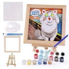 ネコお絵描きキット 可愛い猫のアート 塗り絵キット 工作キット インテリア