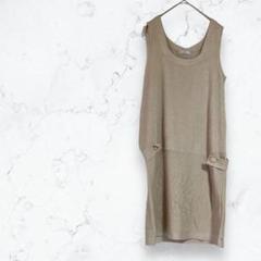 ザジ♡ZAZIE ノースリーブワンピース ベージュ 38 レーヨン混 ニット