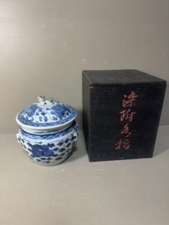 2638 時代物　染付花文水指　蓋物 2638 時代物 染付花文水指 蓋物 - メルカリ