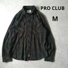 PRO CLUB（プロクラブ）タータンチェック長袖シャツ　古着　Mサイズ