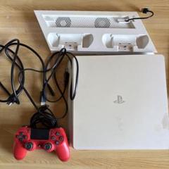 PS4 本体 500GB ホワイト コントローラー レッド 箱無し