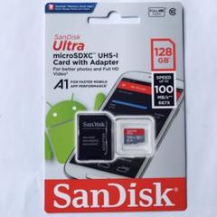 SD変換付 サンディスク 高速100M マイクロSDカード 128GB 新品