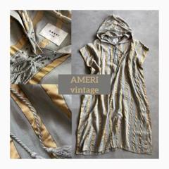 【美品✨】AMERI STRIPE CAFTAN DRESS ストライプ フード